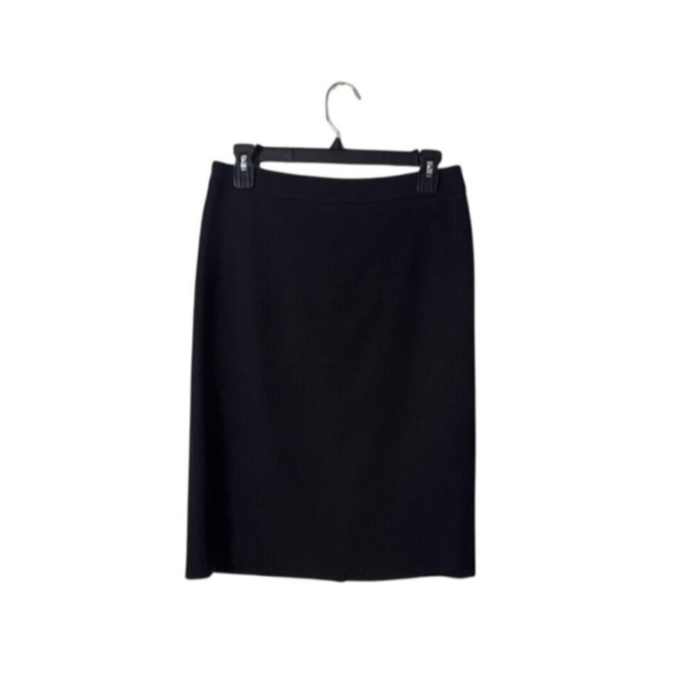 MAX MARA Italian Made Black Wool Blend Pencil Skirt Size 42 Professional Career